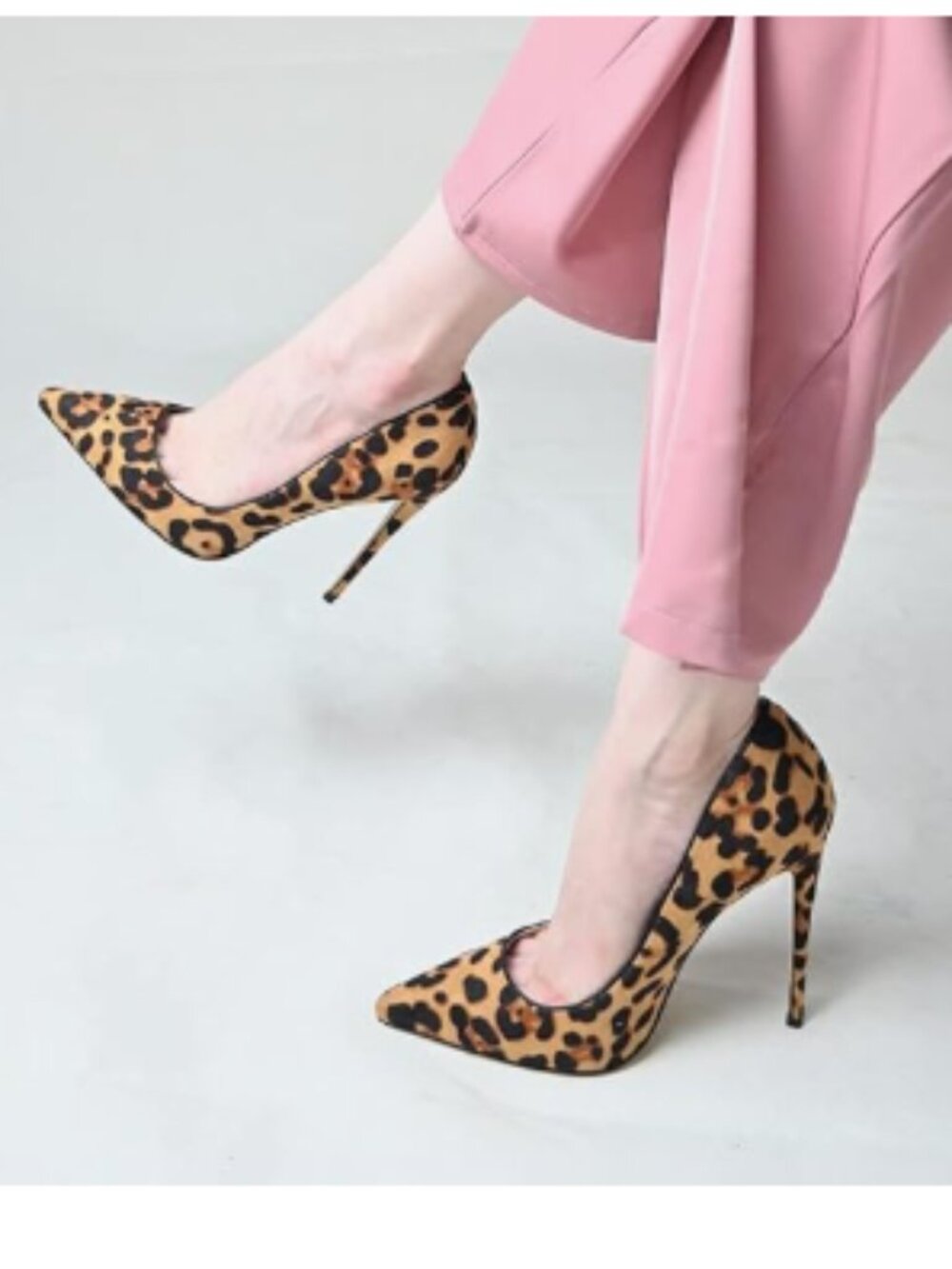 FSJ Brown Sexy Leopard Printed Dress Shoes Pointy Toe High Heels Stilettos Pumps